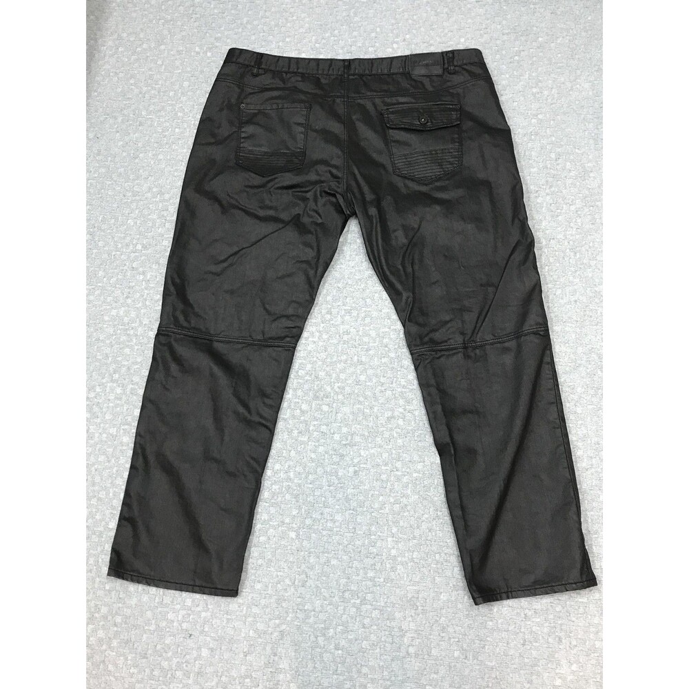 Parish Nation Jeans Mens 48x32 Black Tapered Moto Denim Big & Tall Zip Pockets
